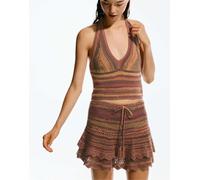 Pull&Bear - Top mélange all'uncinetto color terracotta-Arancione S