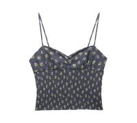Pull&Bear Top 'PACIFIC' navy / giallo / verde / rosa antico Donna Pull&Bear XL navy / giallo / verde / rosa antico