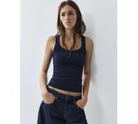 Pull&Bear - Top senza maniche basic color blu navy M