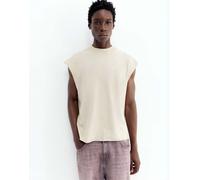 Pull&Bear - Top senza maniche lavaggio acido bianco sporco M