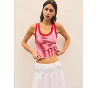 Pull&Bear - Top senza maniche rosa pallido a righe XS