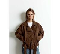 Pull&Bear trench corto in camoscio sintetico marrone M