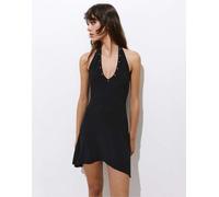 Pull&Bear - Vestito corto drappeggiato nero allacciato al collo S