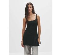 Pull&Bear - Vestito corto nero con pieghe a cannoncino M
