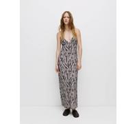 Pull&Bear - Vestito midi blu con stampa M