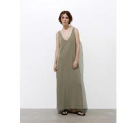 Pull&Bear - Vestito midi kaki con spalline sottili-Verde M