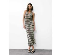 Pull&Bear - Vestito midi rigato con paillettes-Multicolore XL