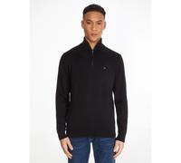 Pull collo alto con cerniera in cotone e cachemire Nero S Tinta unita