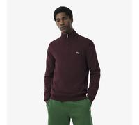 Pull collo alto con cerniera in cotone Rosso L Tinta unita