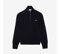 Pull collo alto con cerniera in lana cardata tinta unita Blu XXL Tinta unita