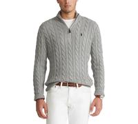Pull con mezza zip in cotone a treccia Grigio L Tinta unita