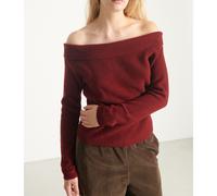 Pull con scollo a fascia, RAXOW Marrone M Tinta unita
