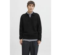 Jack & Jones Maglione Soho Ollie scollo con spacco stile polo bouclé Nero XL Uomo