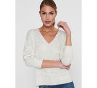 Pull con scollo a V, maglia morbida Bianco L Tinta unita