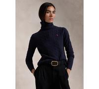 Pull dolcevita a trecce, 90% lana, 10% cashmere Blu M Tinta unita