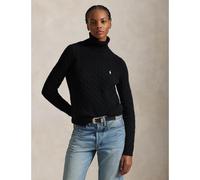 Pull dolcevita a trecce, 90% lana, 10% cashmere Nero S Tinta unita
