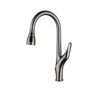 Pull Down Rubinetto Della Cucina Girevole 3 Modalità Singola Maniglia Costruzione In Ottone Acqua Calda e Fredda Design Moderno Grigio per Lavello Grifo Fregadero Cocina Straordinario