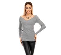 Pull femme col V large croisé manches longues neuf 16306