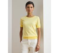 Pull girocollo a righe a maniche corte Giallo M Tinta unita