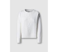 Pull girocollo a trecce Bianco XS Tinta unita