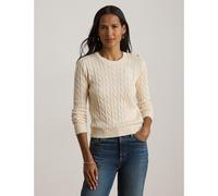 Pull girocollo a trecce con bottoni sulle spalle Beige S Tinta unita