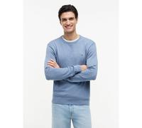 Pull girocollo con bandiera ricamata Blu S Tinta unita