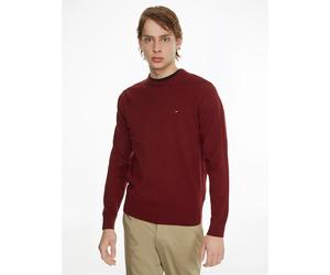 Pull girocollo in cotone pima e cachemire Rosso XL Tinta unita