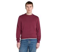 Pull girocollo in cotone regular Rosso S Tinta unita