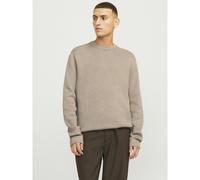 Pull girocollo in maglia Beige S Tinta unita
