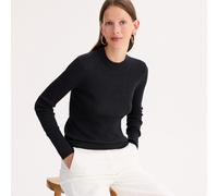 Pull girocollo in maglia fine a coste in misto lana Grigio M Tinta unita