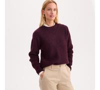 Pull girocollo in maglia grossa, misto lana e alpaca Rosso M Tinta unita