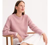 Pull girocollo in maglia grossa, misto lana e alpaca Viola L Tinta unita