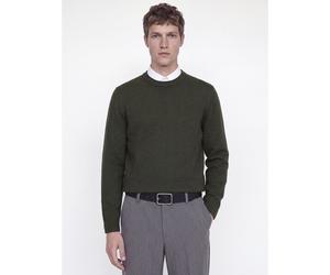 Pull girocollo in maglia Verde M Tinta unita