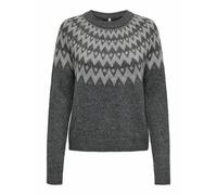 Pull girocollo jacquard, maniche lunghe Grigio XS Tinta unita