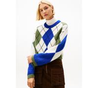 Pull girocollo motivo a rombi Blu S/M Grafico