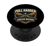 Pull Harder Dream Bigger Rowing Crew Slogan Motto Citazione PopSockets PopGrip Adesivo