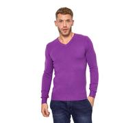 Pull homme col V basique coupe slim couleur unie manches longues doux 8920