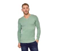 Pull homme col V basique coupe slim couleur unie manches longues doux 8920