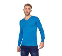 Pull homme col V basique coupe slim couleur unie manches longues doux 8920