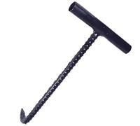 Pull Hooks Tools with 8in Wide Handle for Sewage Sewer | Manhole Cover Hooks for Cement Cover/Power Iron Cover, Attic Door Pull Down Hook and Rod Kit Black(L70cm/27.5in)