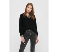 Pull in grossa maglia, scollo a V Nero XS Tinta unita
