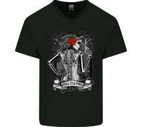 Pull It And Fire Giorno Dei Morti La Catrina Maglietta In Cotone A V Per Uomo