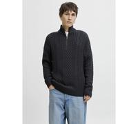 Pull maglia a trecce mezza zip Blu M Tinta unita