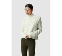 Pull maniche lunghe a trecce, collo alto Beige L Tinta unita