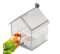 Pull-Out External Parrot Feeder, Hanging Bird Feeder for Cage, Transparent Bird Cage Water Feeders, Easy to Fill & Clean
