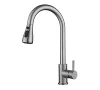 Pull Out Kitchen Faucet - Rubinetto per acqua a 2 vie, con manico singolo, 360, rotazione, Hot Cold Water Tap Kitchen Mixed Sink Tap (Brushing(stop), Style12)