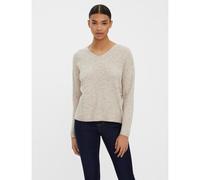 Pull scollo a V in morbida maglia Beige XS Tinta unita