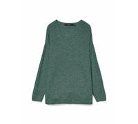 Pull scollo a V in morbida maglia Verde XS Tinta unita