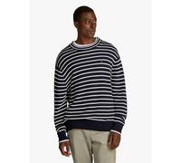 Pull scollo rotondo alla marinara Blu M A righe