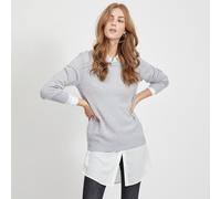 Pull scollo rotondo in maglia fine Grigio XS Tinta unita